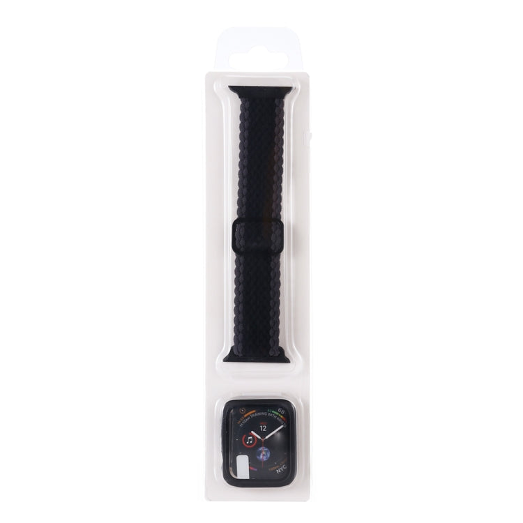 Cinturino regolabile in nylon intrecciato a righe + set di custodie per Apple Watch Series, 7 41mm/6&SE&5&4 40mm/3&2&1 38mm