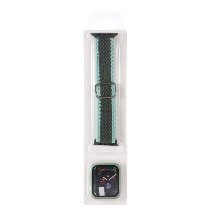 Cinturino regolabile in nylon intrecciato a righe + set di custodie per Apple Watch Series, 7 41mm/6&SE&5&4 40mm/3&2&1 38mm