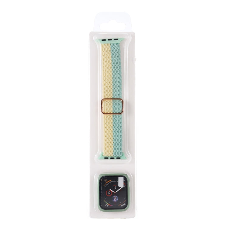 Cinturino regolabile in nylon intrecciato a righe + set di custodie per Apple Watch Series, 7 41mm/6&SE&5&4 40mm/3&2&1 38mm