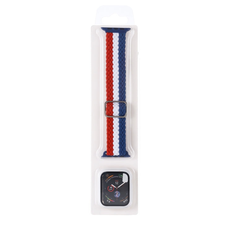 Cinturino regolabile in nylon intrecciato a righe + set di custodie per Apple Watch Series, 7 41mm/6&SE&5&4 40mm/3&2&1 38mm