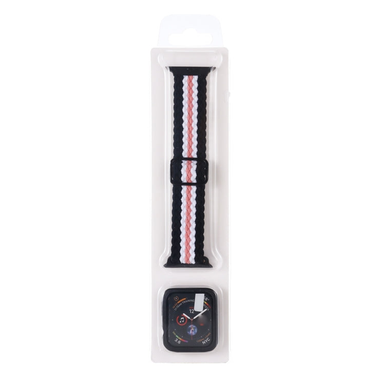 Cinturino regolabile in nylon intrecciato a righe + set di custodie per Apple Watch Series, 7 41mm/6&SE&5&4 40mm/3&2&1 38mm