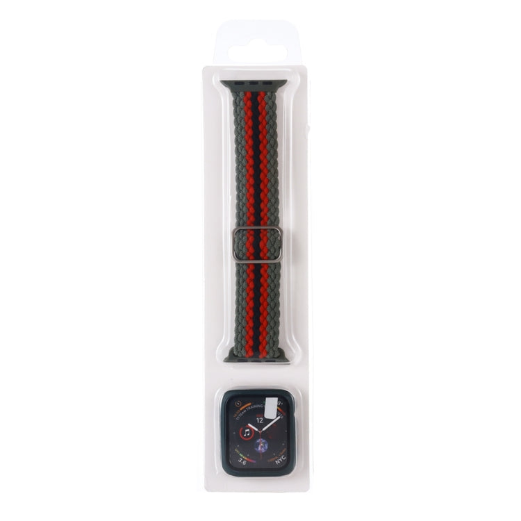 Cinturino regolabile in nylon intrecciato a righe + set di custodie per Apple Watch Series, 7 41mm/6&SE&5&4 40mm/3&2&1 38mm