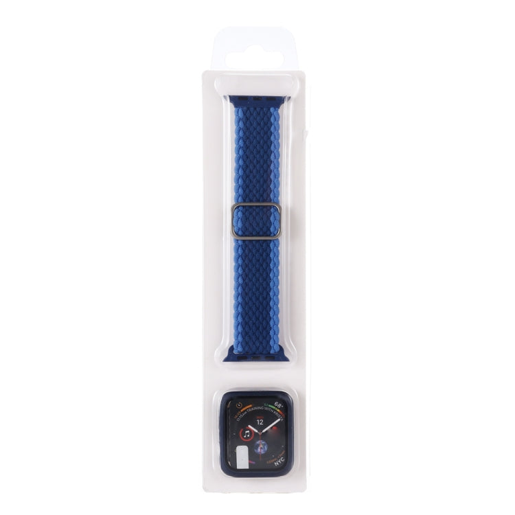Cinturino regolabile in nylon intrecciato a righe + set di custodie per Apple Watch Series, 7 45mm/6&SE&5&4 44mm/3&2&1 42mm