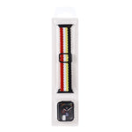Cinturino regolabile in nylon intrecciato a righe + set di custodie per Apple Watch Series, 7 45mm/6&SE&5&4 44mm/3&2&1 42mm