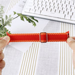 Cinturino regolabile in nylon intrecciato a righe + set di custodie per Apple Watch Series, 7 45mm/6&SE&5&4 44mm/3&2&1 42mm
