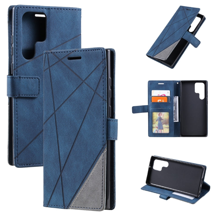Custodia per cellulare in pelle flip con giunzione orizzontale al tatto, For Samsung Galaxy S22 Ultra 5G
