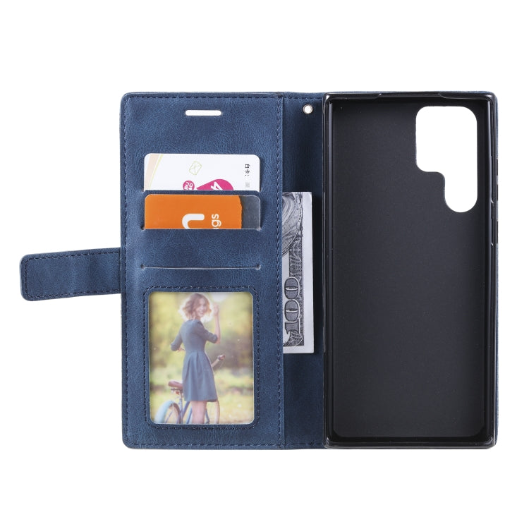 Custodia per cellulare in pelle flip con giunzione orizzontale al tatto, For Samsung Galaxy S22 Ultra 5G