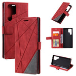Custodia per cellulare in pelle flip con giunzione orizzontale al tatto, For Samsung Galaxy S22 Ultra 5G