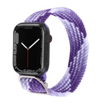 Cinturino in nylon con cinturino a treccia per serie Apple Watch, 7 45mm / 6&SE&5&4 44mm / 3&2&1 42mm
