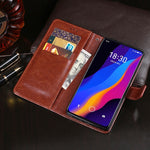 Custodia in pelle idewei Crazy Horse Texture con supporto e slot per carte e portafoglio, For Meizu 18x