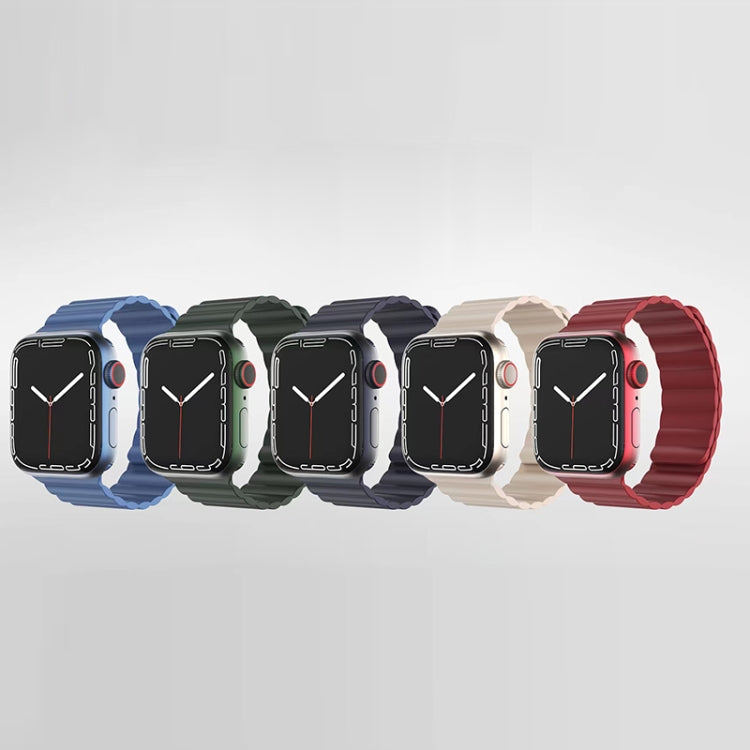 Cinturino magnetico Mutural in silicone liquido per la serie Apple Watch, 7 41mm / 6&SE&5&4 40mm / 3&2&1 38mm, 7 45mm / 6&SE&5&4 44mm / 3&2&1 42mm