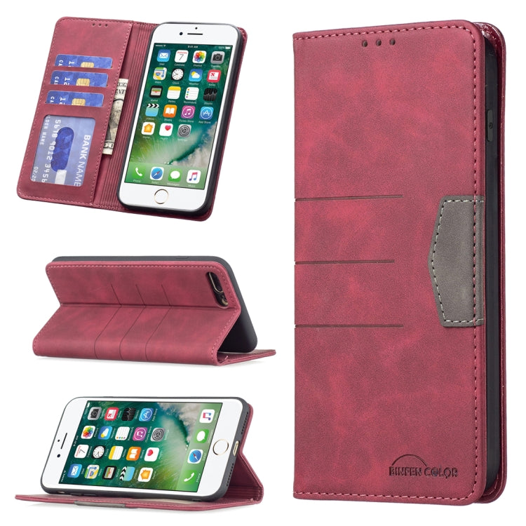 Custodia per telefono in pelle con giunzione magnetica, For iPhone 8 Plus / 7 Plus, For iPhone SE 2022 / SE 2020 / 8 / 7, For iPhone 11 Pro Max, For iPhone 11, For iPhone 12 mini, For iPhone 12 Pro Max
