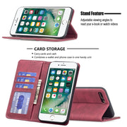 Custodia per telefono in pelle con giunzione magnetica, For iPhone 8 Plus / 7 Plus, For iPhone SE 2022 / SE 2020 / 8 / 7, For iPhone 11 Pro Max, For iPhone 11, For iPhone 12 mini, For iPhone 12 Pro Max