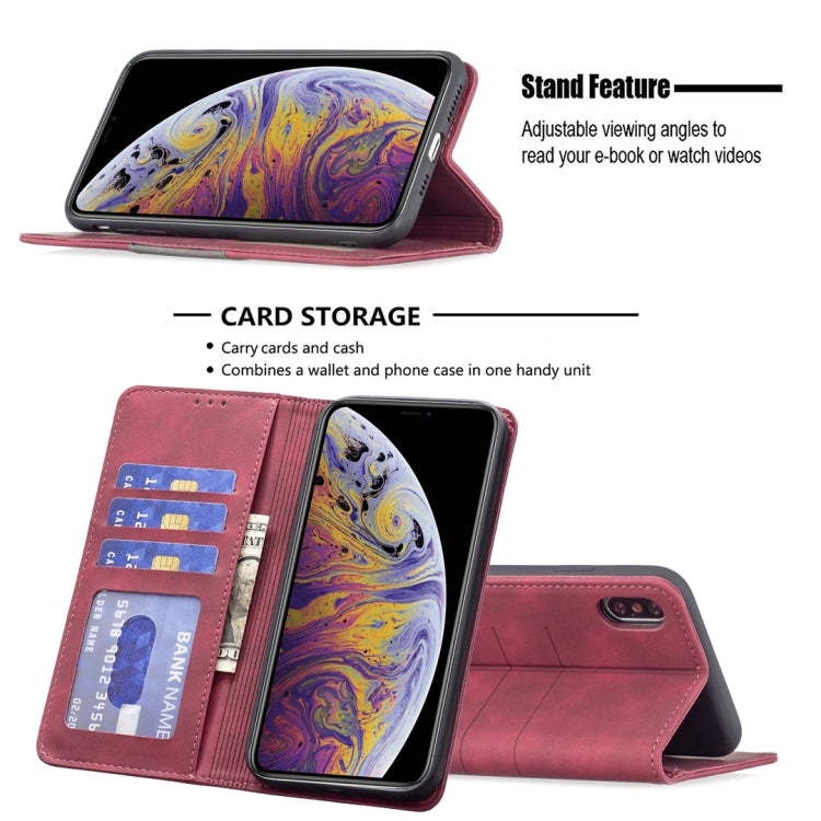 Custodia portafoglio in pelle con chiusura magnetica per iPhone X