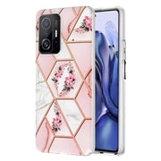 Cassa del telefono in TPU con fiore di marmo con giunzione elettrolitica, For Xiaomi Mi 11T / Mi 11T Pro, For Xiaomi Redmi 10, For Xiaomi Redmi Note 9 / 10X 4G, For Samsung Galaxy Note20, For Samsung Galaxy Note20 Ultra, For Samsung Galaxy A13 5G