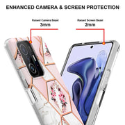 Cassa del telefono in TPU con fiore di marmo con giunzione elettrolitica, For Xiaomi Mi 11T / Mi 11T Pro, For Xiaomi Redmi 10, For Xiaomi Redmi Note 9 / 10X 4G, For Samsung Galaxy Note20, For Samsung Galaxy Note20 Ultra, For Samsung Galaxy A13 5G