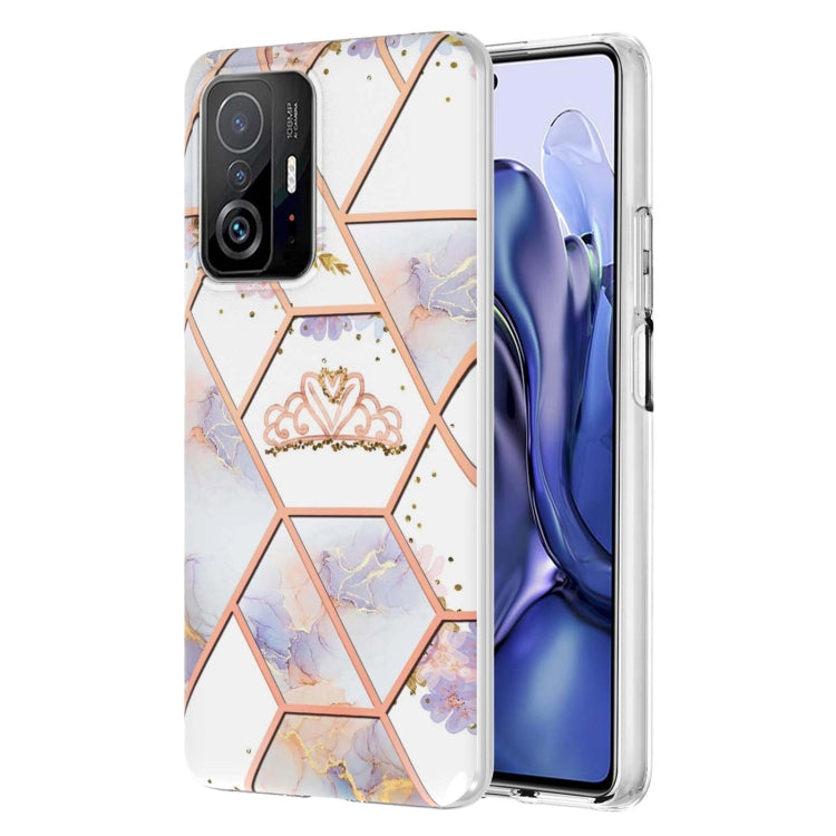 Custodia TPU con fiore di marmo per smartphone compatibili