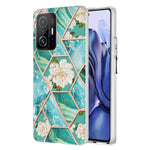 Custodia TPU con fiore di marmo per smartphone compatibili