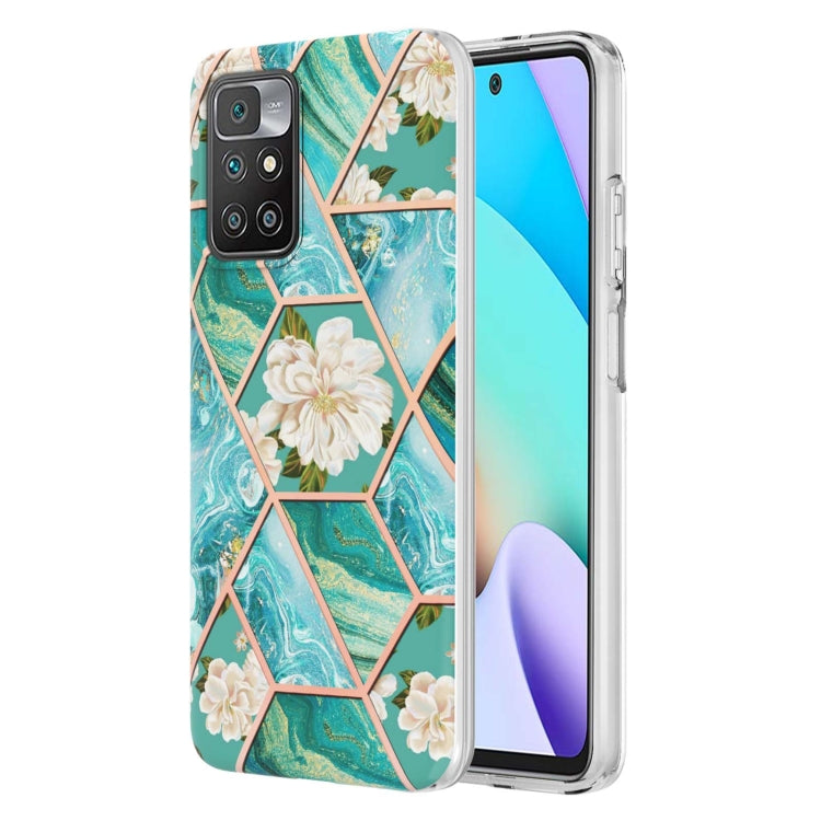 Custodia TPU con fiore di marmo per smartphone compatibili