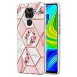 Custodia TPU con fiore di marmo per smartphone compatibili