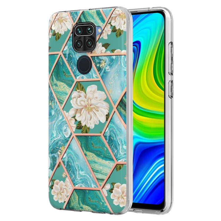 Custodia TPU con fiore di marmo per smartphone compatibili