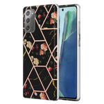 Custodia TPU con fiore di marmo per smartphone compatibili