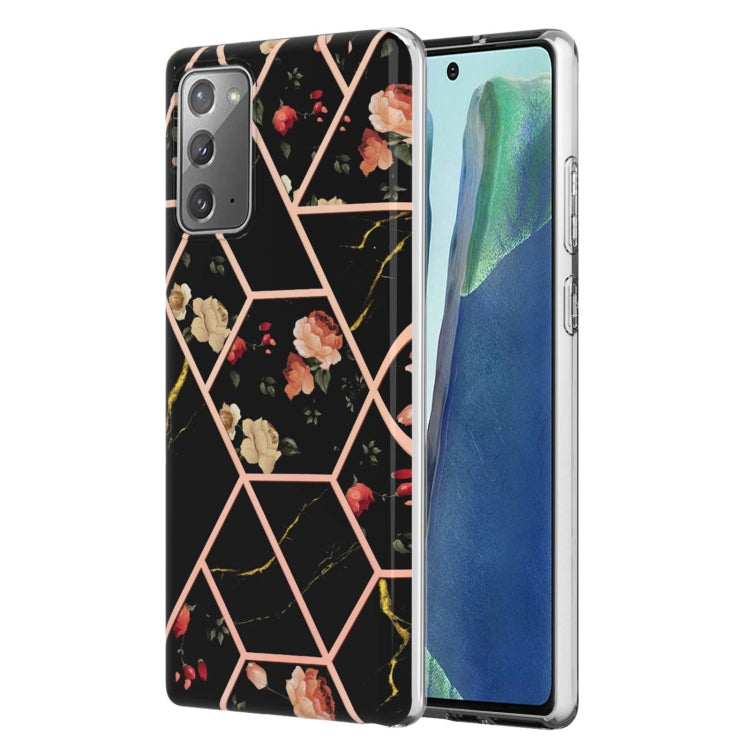 Custodia TPU con fiore di marmo per smartphone compatibili