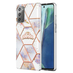 Custodia TPU con fiore di marmo per smartphone compatibili