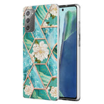 Custodia TPU con fiore di marmo per smartphone compatibili