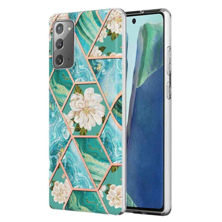 Custodia TPU con fiore di marmo per smartphone compatibili