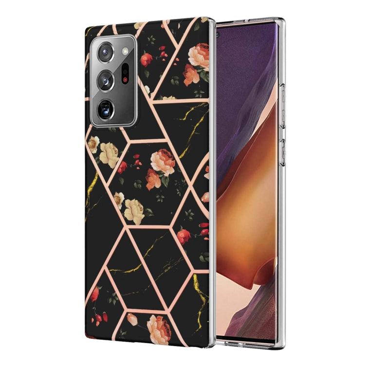 Custodia TPU con fiore di marmo per smartphone compatibili