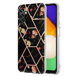 Custodia TPU con fiore di marmo per smartphone compatibili