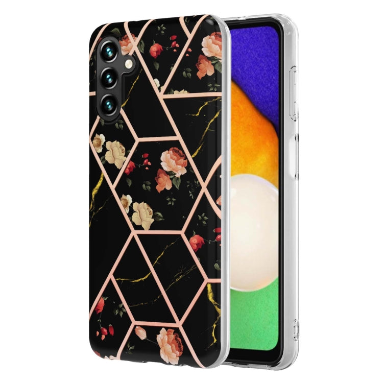 Custodia TPU con fiore di marmo per smartphone compatibili