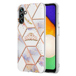 Custodia TPU con fiore di marmo per smartphone compatibili
