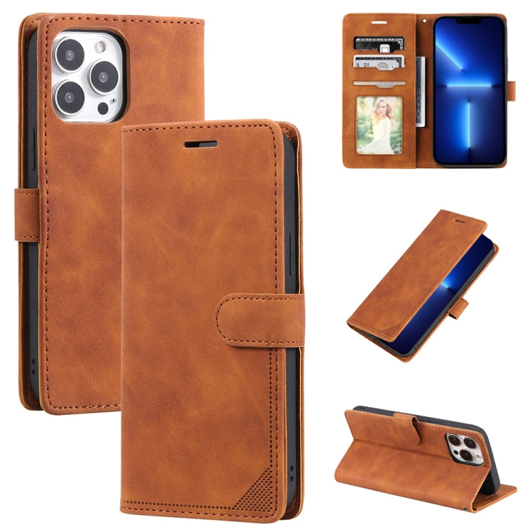 Custodia per telefono in pelle con vibrazione orizzontale con spazzola antifurto Skin Feel, For iPhone13 Pro Max, For iPhone13 Pro, For iPhone13, For iPhone13 mini