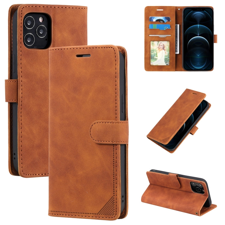 Custodia per telefono in pelle con vibrazione orizzontale con spazzola antifurto Skin Feel, For iPhone 12 Pro Max, For iPhone 12 / 12 Pro, For iPhone 12 mini, For iPhone 11 Pro Max