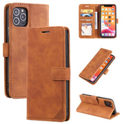 Custodia per telefono in pelle con vibrazione orizzontale con spazzola antifurto Skin Feel, For iPhone 11 Pro, For iPhone 11, For iPhone XS Max, For iPhone XR