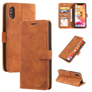 Custodia per telefono in pelle con vibrazione orizzontale con spazzola antifurto Skin Feel, For iPhone X / XS, For iPhone SE 2022 / SE 2020 / 8 / 7, For iPhone 8 Plus & 7 Plus