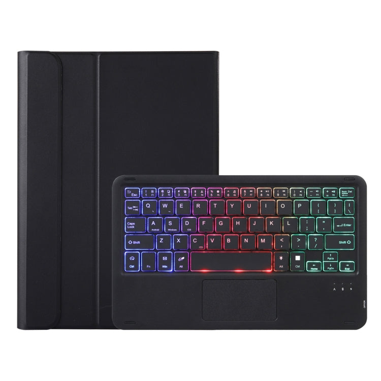 AHV7-AS Pelle di agnello Texture Retroilluminazione a tre colori Custodia per tablet in pelle con tastiera Bluetooth con touchpad per Honor Tablet V7 Pro, AHV7-AS