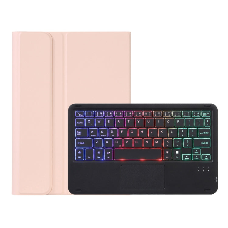 AHV7-AS Pelle di agnello Texture Retroilluminazione a tre colori Custodia per tablet in pelle con tastiera Bluetooth con touchpad per Honor Tablet V7 Pro, AHV7-AS