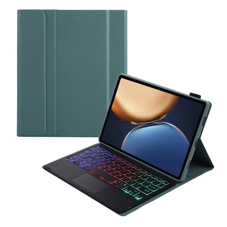 AHV7-AS Pelle di agnello Texture Retroilluminazione a tre colori Custodia per tablet in pelle con tastiera Bluetooth con touchpad per Honor Tablet V7 Pro, AHV7-AS