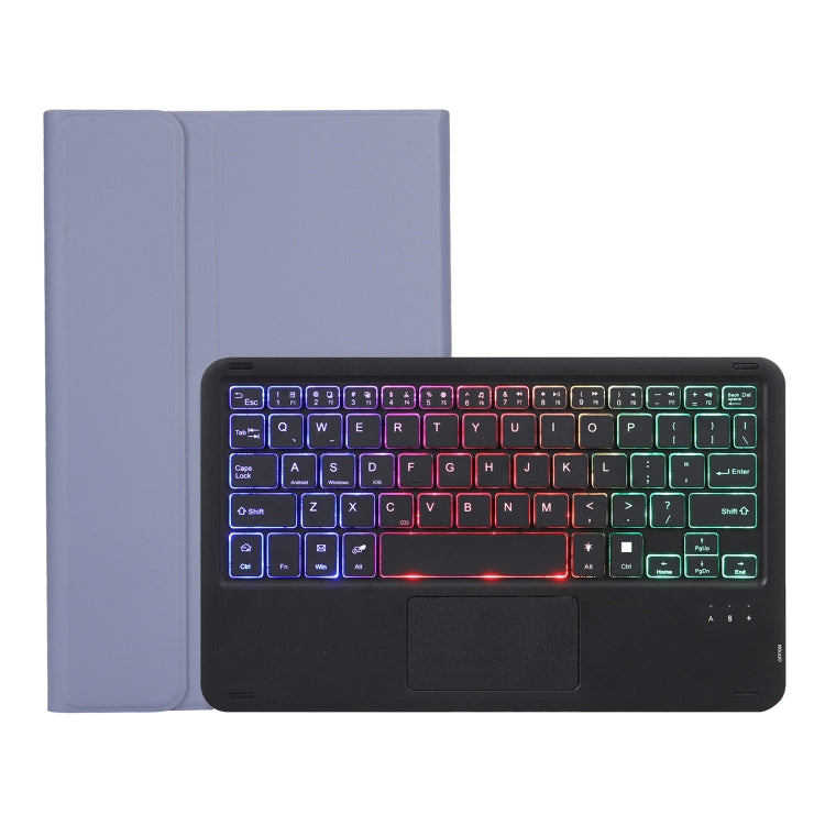 AHV7-AS Pelle di agnello Texture Retroilluminazione a tre colori Custodia per tablet in pelle con tastiera Bluetooth con touchpad per Honor Tablet V7 Pro, AHV7-AS