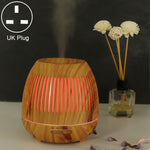 Macchina per aromaterapia con purificatore d'aria a grana di legno con umidificatore a LED da 400 ml con luce a LED colorata, AU Plug, EU Plug, UK Plug, US Plug