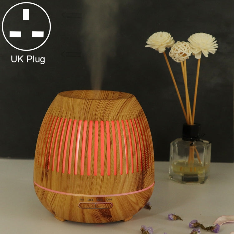 Macchina per aromaterapia con purificatore d'aria a grana di legno con umidificatore a LED da 400 ml con luce a LED colorata, AU Plug, EU Plug, UK Plug, US Plug