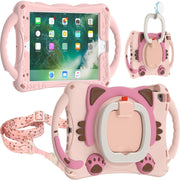 Custodia protettiva in EVA antiurto per bambini Cute Cat King con supporto, tracolla e maniglia, For iPad 9.7 2018 / 2017 / Air / Air 2 / Pro 9.7, For iPad 10.2 2019 / 2020 / 2021 / Pro 10.5, For iPad mini 6 / mini 2024, For iPad mini 6