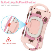 Custodia protettiva in EVA antiurto per bambini Cute Cat King con supporto, tracolla e maniglia, For iPad 9.7 2018 / 2017 / Air / Air 2 / Pro 9.7, For iPad 10.2 2019 / 2020 / 2021 / Pro 10.5, For iPad mini 6 / mini 2024, For iPad mini 6