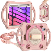 Custodia protettiva in EVA antiurto per bambini Cute Cat King con supporto, tracolla e maniglia, For iPad mini 6 / mini 2024