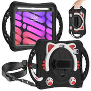 Custodia protettiva in EVA antiurto per bambini Cute Cat King con supporto, tracolla e maniglia, For iPad mini 6 / mini 2024