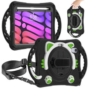 Custodia protettiva in EVA antiurto per bambini Cute Cat King con supporto, tracolla e maniglia, For iPad mini 6 / mini 2024