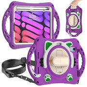 Custodia protettiva in EVA antiurto per bambini Cute Cat King con supporto, tracolla e maniglia, For iPad mini 6 / mini 2024